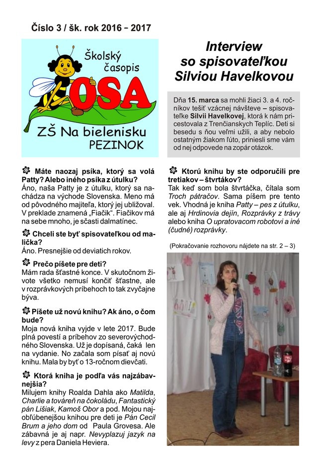 Školský časopis OSA 3 (2016/2017)